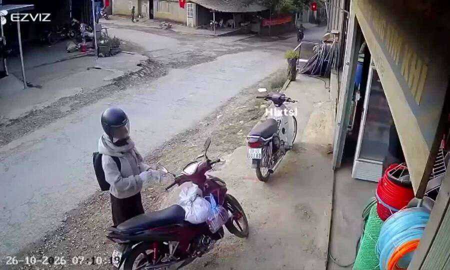 Hình ảnh từ camera an ninh tại khu vực xảy ra vụ việc ở xã Nậm Lầu