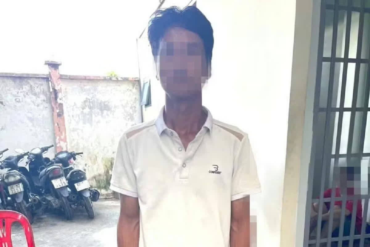 Tài xế N.T.Q. tại cơ quan công an