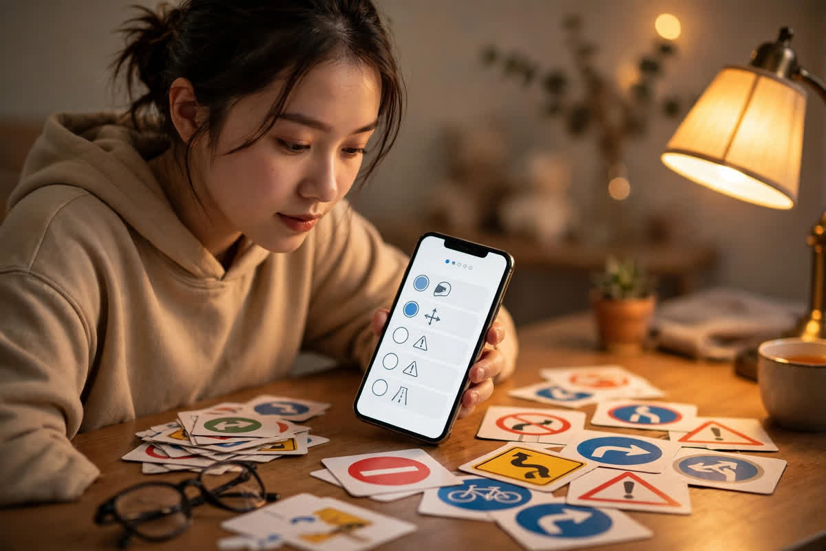 Học viên phân loại 200 câu hỏi A1 theo từng nhóm chủ đề để ôn thi hiệu quả
