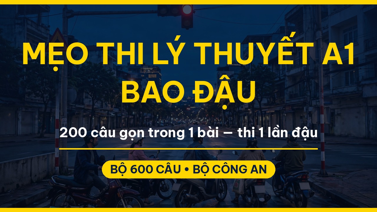 Mẹo thi lý thuyết A1 bao đậu: học 200 câu hỏi theo 6 nhóm dễ nhớ
